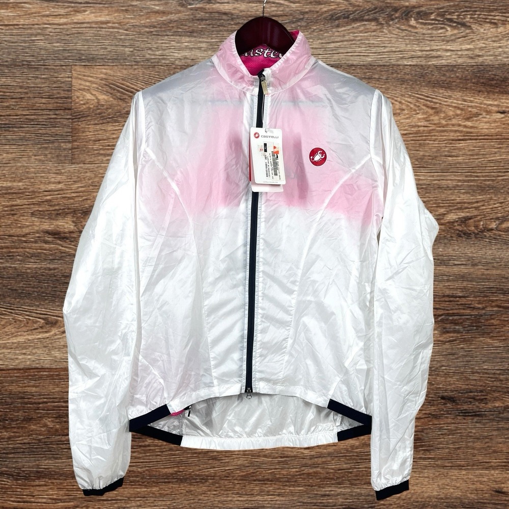 NEW Castelli Donna Leggera Jacket Sz XL White Ultralight Packable Windbreaker